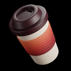 Vaso de café para llevar como acento del paso de cafeterías
